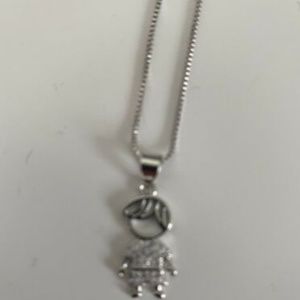 - boy rhinestone pendant necklace